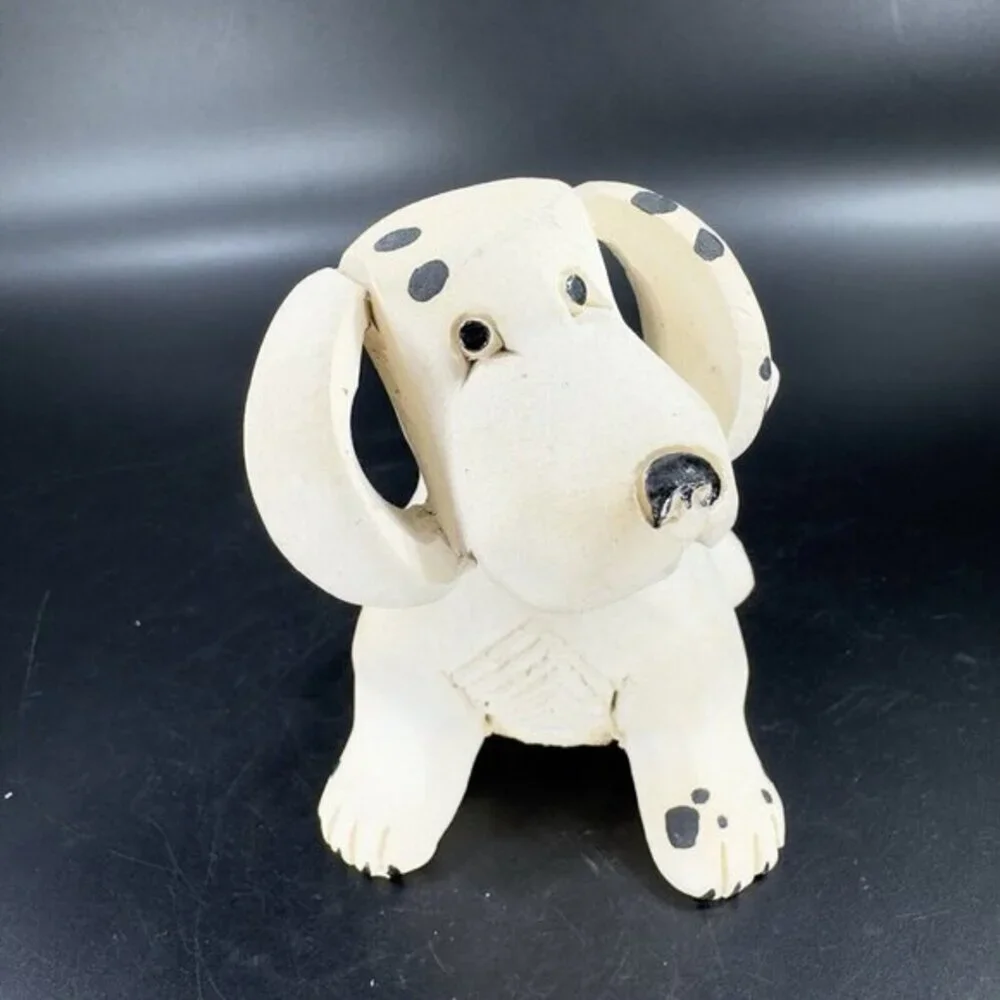 Artesania Rinconada Figurine Made In Uruguay Marked Whimsical Dalmatian Dog VTG‎